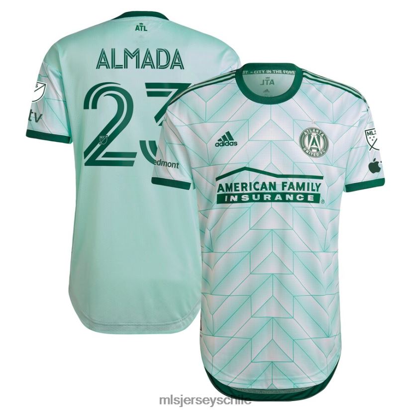 hombres atlanta united fc thiago almada adidas mint 2023 the forest kit camiseta de jugador auténtica jersey MLS Jerseys 200LFD195