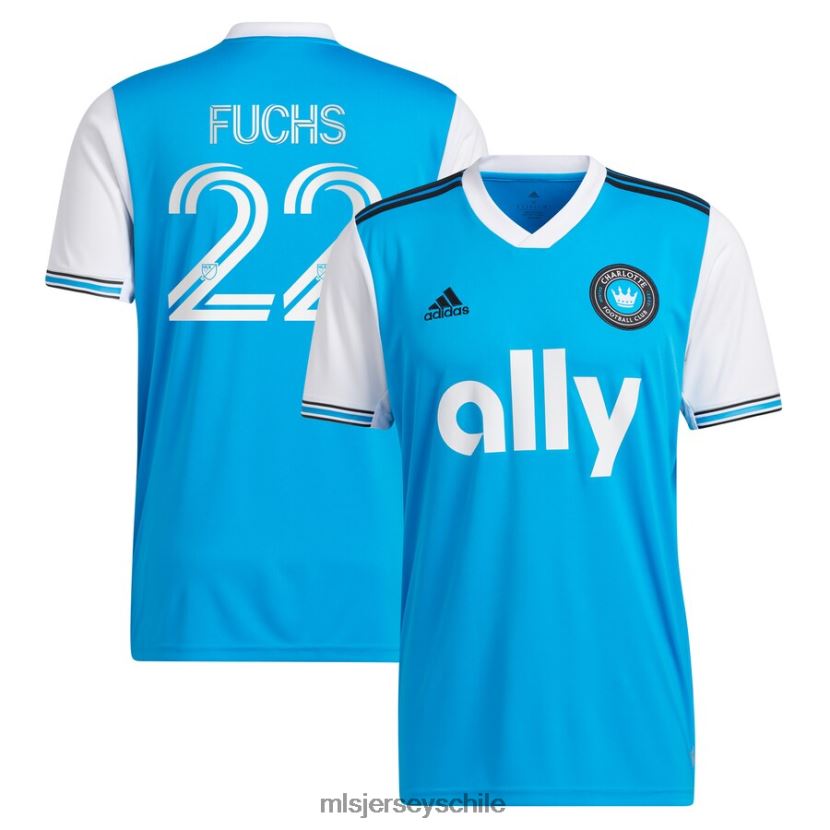 hombres charlotte fc christian fuchs adidas azul 2022 camiseta réplica primaria del jugador jersey MLS Jerseys 200LFD419