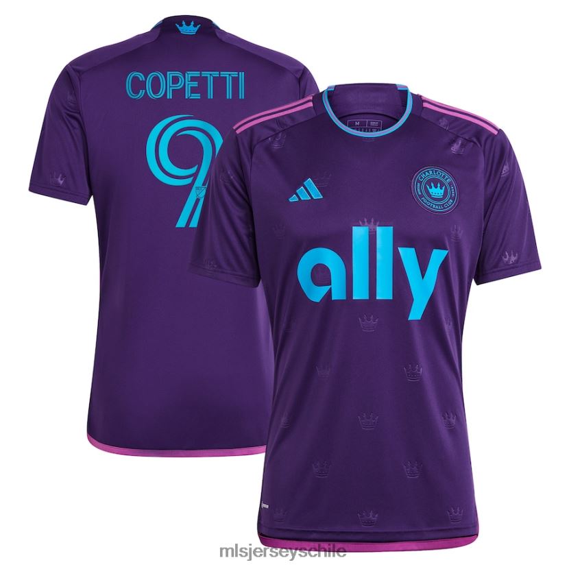 hombres charlotte fc enzo copetti adidas púrpura 2023 corona joya kit réplica camiseta jersey MLS Jerseys 200LFD634