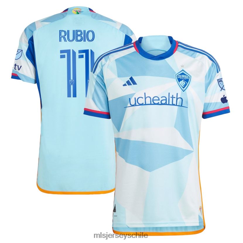 hombres colorado rapids diego rubio adidas azul claro 2023 new day kit camiseta auténtica jersey MLS Jerseys 200LFD735