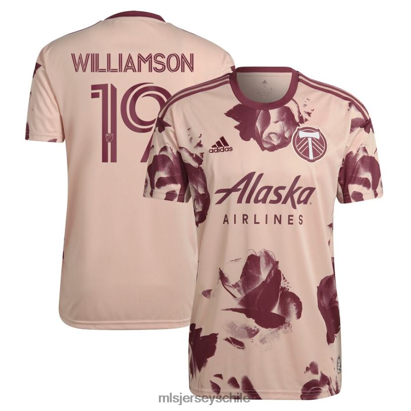 hombres portland Timbers Eryk Williamson adidas rosa 2023 Heritage Rose kit réplica de camiseta de jugador jersey MLS Jerseys 200LFD1154