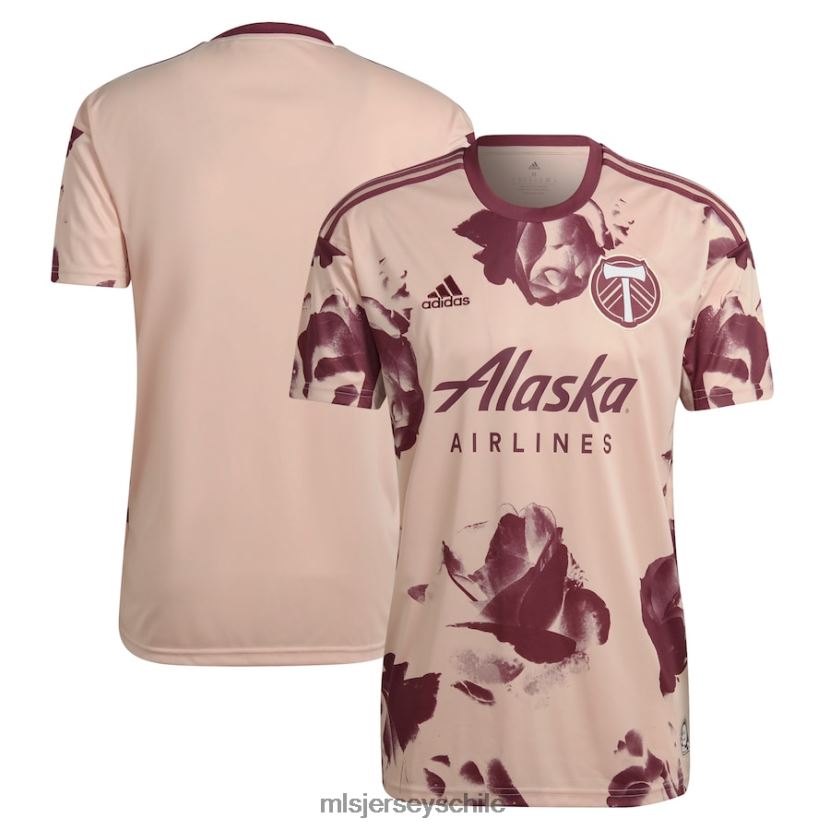 hombres camiseta adidas portland Timbers rosa 2022 Heritage Rose réplica en blanco jersey MLS Jerseys 200LFD198