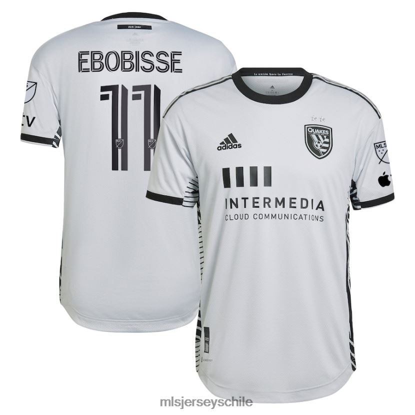 hombres terremotos de san josé jeremy ebobisse adidas gris 2023 el kit creador camiseta de jugador auténtica jersey MLS Jerseys 200LFD1184