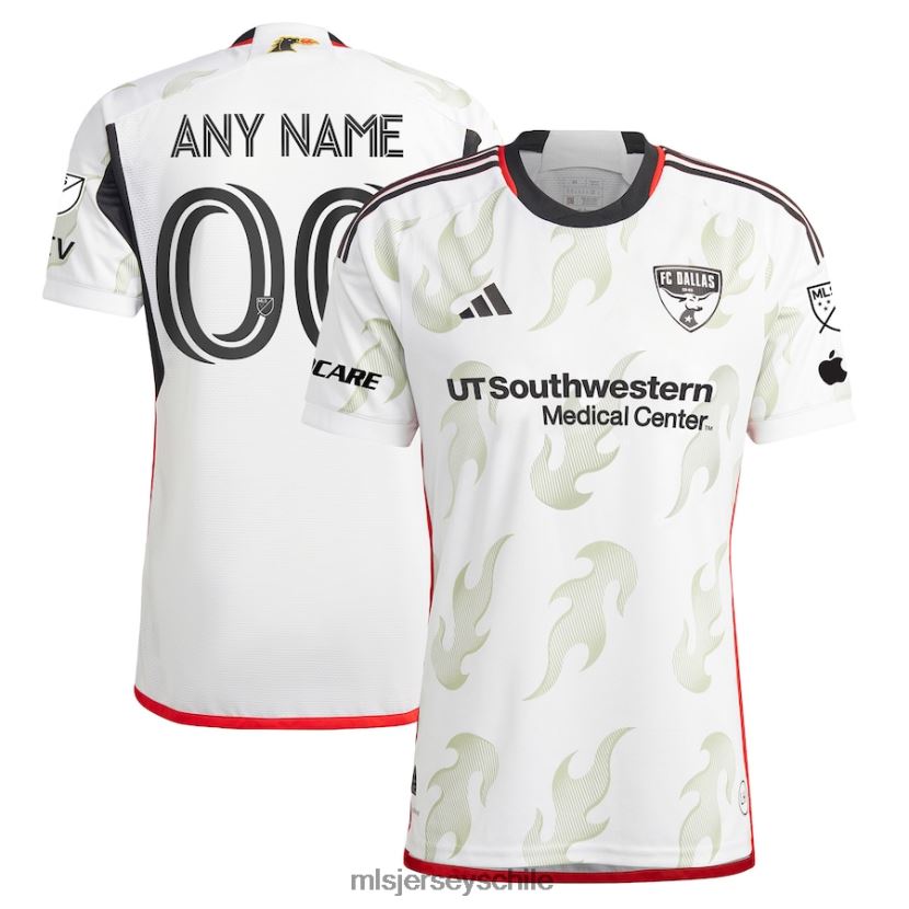 hombres fc dallas adidas blanco 2023 burn baby burn auténtica camiseta personalizada jersey MLS Jerseys 200LFD1501