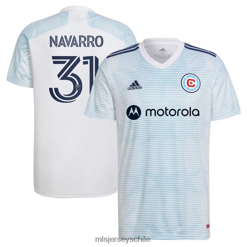 hombres chicago fire miguel navarro adidas camiseta blanca 2022 lakefront kit réplica de jugador jersey MLS Jerseys 200LFD1276
