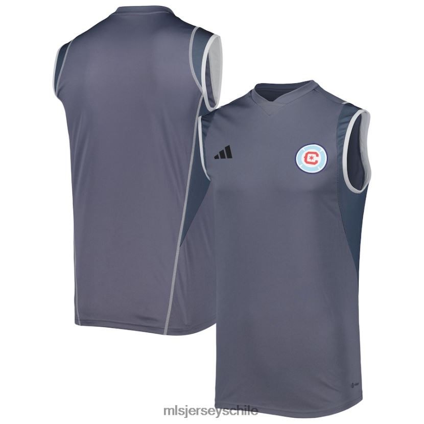 hombres chicago fire camiseta de entrenamiento sin mangas en el campo adidas gris 2023 jersey MLS Jerseys 200LFD926