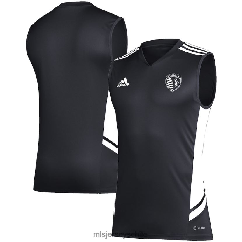 hombres camiseta de entrenamiento sin mangas adidas negra/blanca del sporting kansas city jersey MLS Jerseys 200LFD428