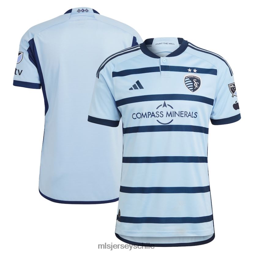 hombres camiseta deportiva adidas kansas city azul claro 2023 Hoops 4.0 auténtica jersey MLS Jerseys 200LFD219