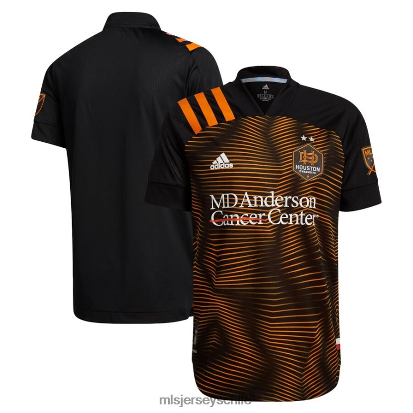 hombres camiseta houston dynamo fc adidas negra 2021 secundaria auténtica parche jersey MLS Jerseys 200LFD395