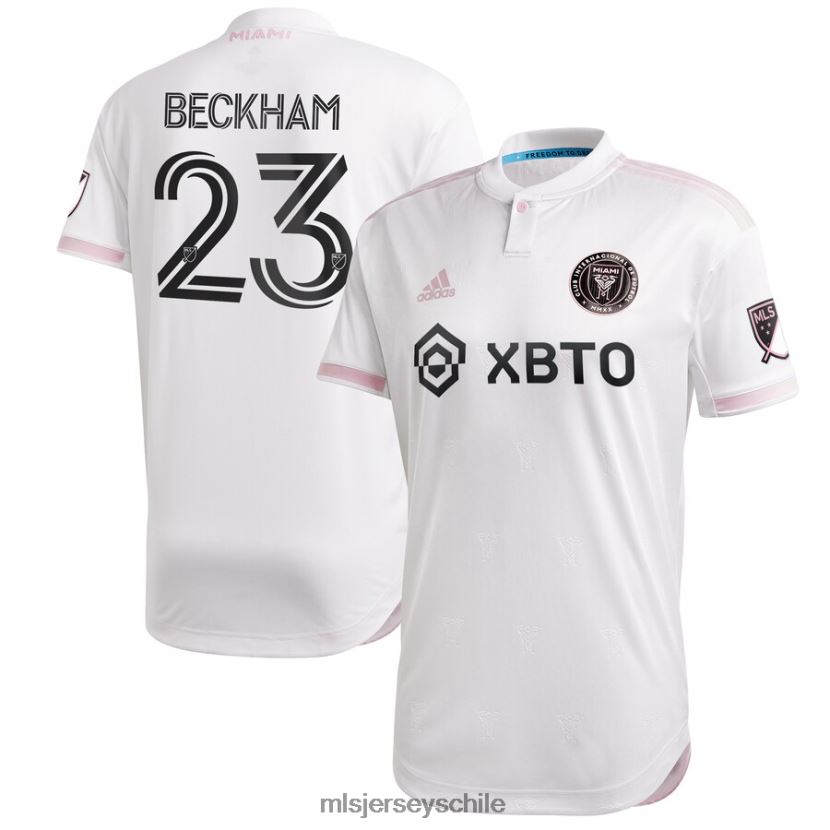 hombres camiseta inter miami cf david beckham adidas blanca 2020 primaria autentica jersey MLS Jerseys 200LFD1485