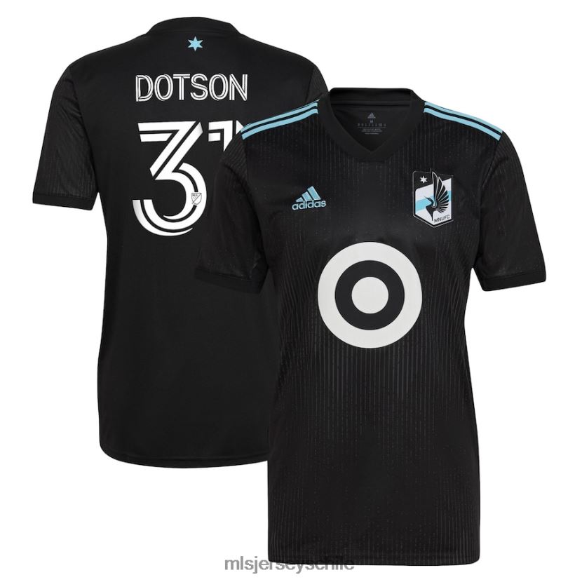 hombres minnesota united fc hassani dotson adidas negro 2022 minnesota night kit réplica camiseta del jugador jersey MLS Jerseys 200LFD1269