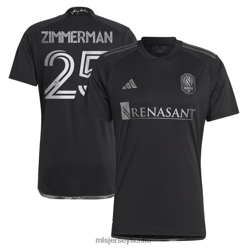 hombres nashville sc walker zimmerman adidas negro 2023 hombre de negro kit réplica de camiseta de jugador jersey MLS Jerseys 200LFD522