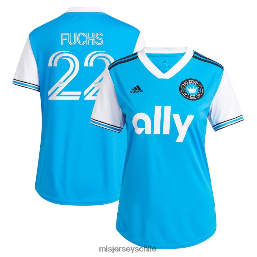 mujer charlotte fc christian fuchs adidas azul 2022 camiseta réplica primaria del jugador jersey MLS Jerseys 200LFD889