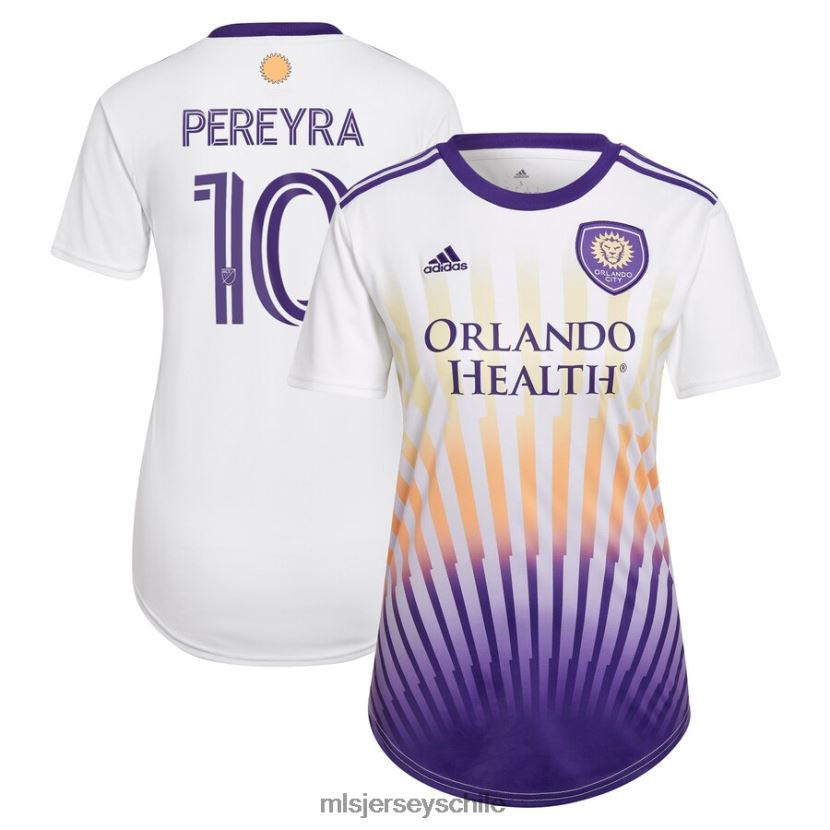 mujer orlando city sc mauricio pereyra adidas blanco 2022 the sunshine kit réplica de camiseta del jugador jersey MLS Jerseys 200LFD1360