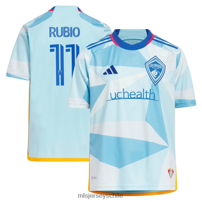 niños colorado rapids diego rubio adidas azul claro 2023 nuevo día kit réplica camiseta jersey MLS Jerseys 200LFD726