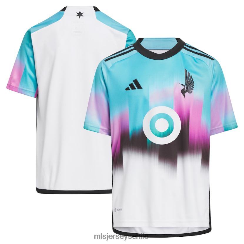 niños minnesota united fc adidas camiseta blanca réplica del kit de la aurora boreal 2023 jersey MLS Jerseys 200LFD48